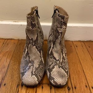 Snakeskin Print Booties
